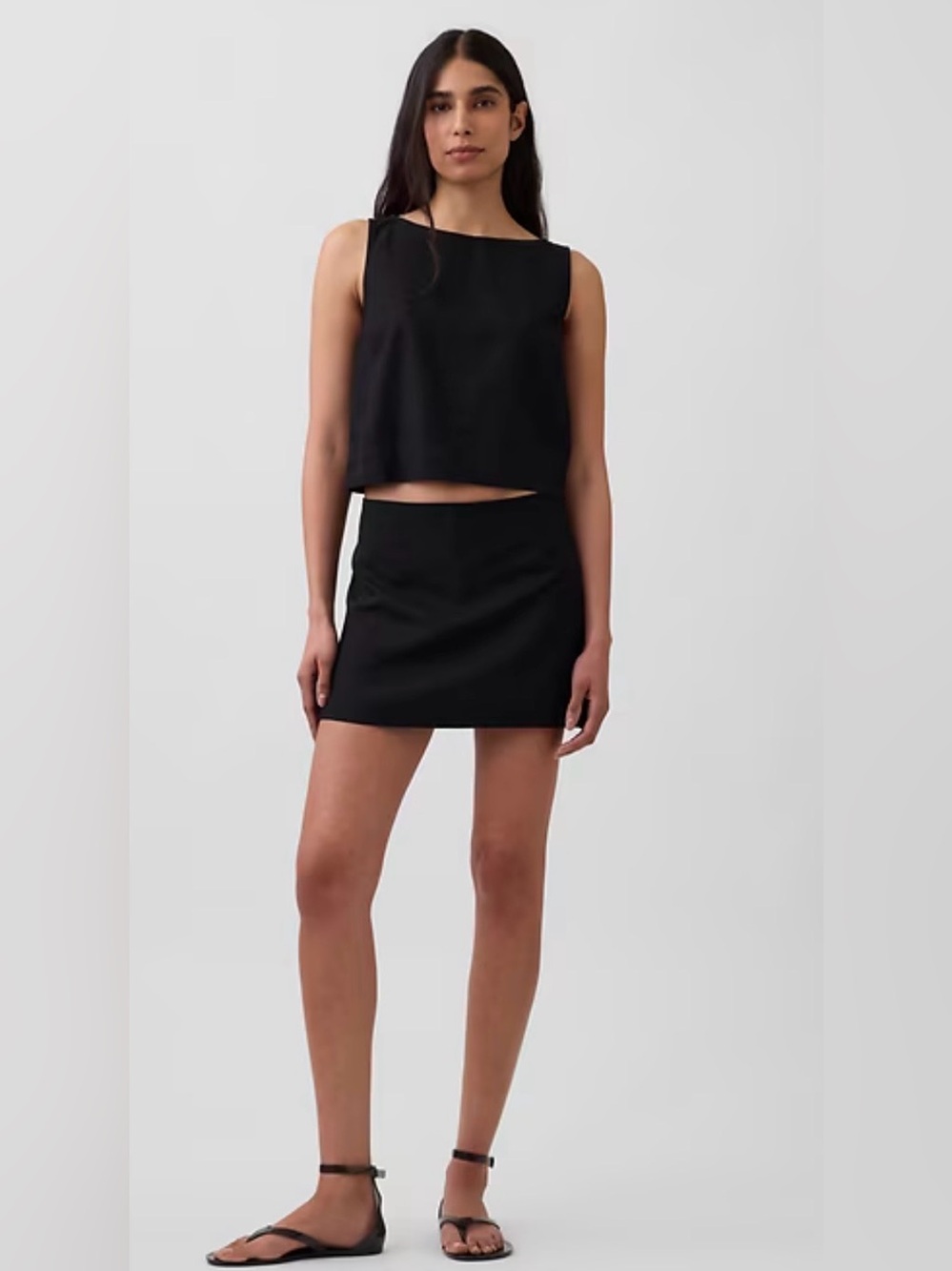 GAP Linen Blend Mini Skort Black